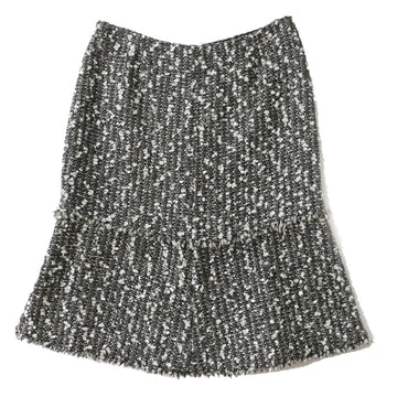 Top Quality Chanel Tweed Skirt with COCO Mark, Multi, Size 38