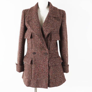 Chanel COCO Mark Camellia Pattern Wool Silk Jacket
