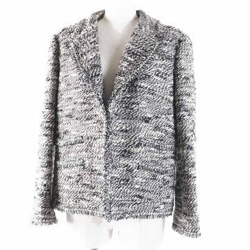 Chanel P24398 04A Wool Nylon Ribbon COCO Mark Button Front Hook Tweed Jacket
