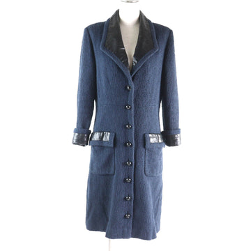 Chanel P53436 Cotton Nylon Lamb Leather Long Coat