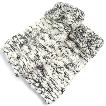 Chanel P39194 COCO Mark Rhinestone Wool Cashmere Gloves