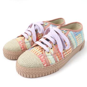 Chanel COCO Mark Tweed Leather Sneakers