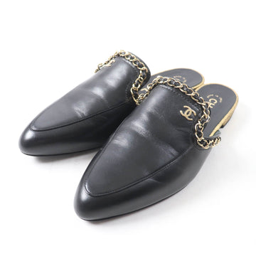 Chanel 19A G34926 COCO Mark Leather Mule