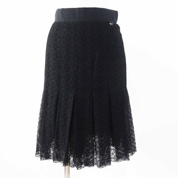Chanel Pleated skirt Cutwork lace Cotton Nylon Silk Skirt