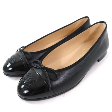 Chanel COCO Mark Ribbon Flat Shoes Calfskin Pumps