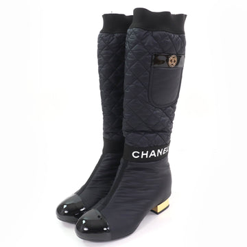Chanel COCO logo design Patent Leather 2way Boots