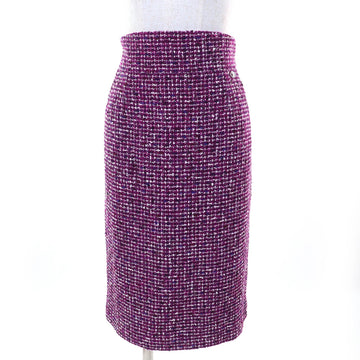Chanel COCO Mark Plate Cotton Tweed Skirt