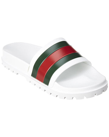 Gucci Leather Web Slide