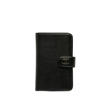 Top Quality Chanel Double Folded Wallet Leather Skin Black Lady Frog