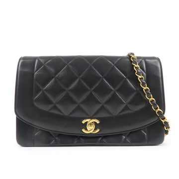 Top Quality Chanel Matelasse Leather Diana Chain Shoulder Bag Black A01165