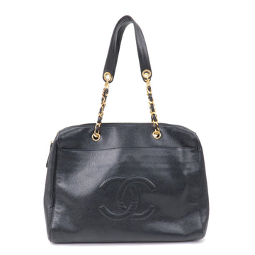 Top Quality Chanel Leather Skin Chain Tote Bag Shoulder Bag Gold Black