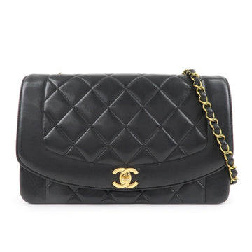 Top Quality Chanel Matelasse Leather Diana Chain Shoulder Bag Black A01165