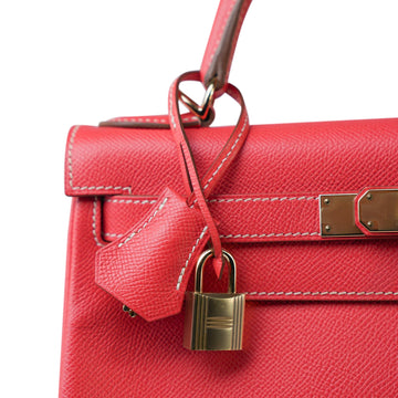 Kelly 28 Rose Jaipur Veau leather Leather Permabrass Hardware P Stamp