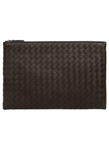 Luxury Bottega Veneta Intrecciato Clutch Bag Brown