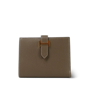 Bearn Compact Wallet Etoupe leather  U Stamp