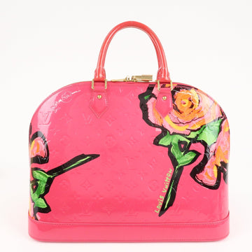 Louis Vuitton Monogram Vernis Alma MM Hand Bag Rose M93686