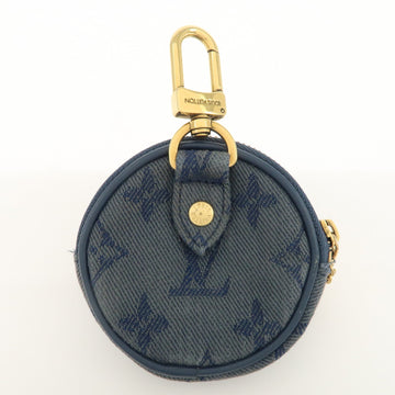 Louis Vuitton Monogram Denim Round Pouch Coin Case Blue M68290