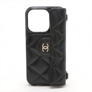 Top Quality Chanel Matrasse Leather S iPhone Case Black Gold Gold  Random