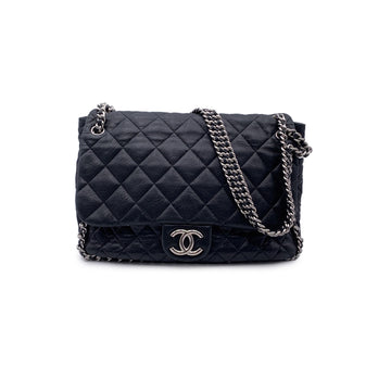 Top Quality Chanel Black Quilted Leather Chain Around Maxi Shoulder Bag