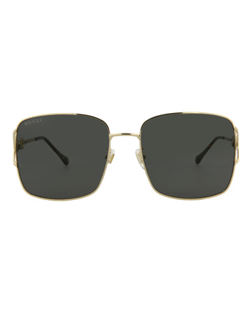 Square-Frame Metal Sunglasses