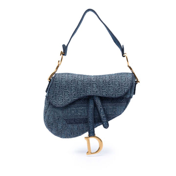 Saddle Handbag Oblique Denim Medium
