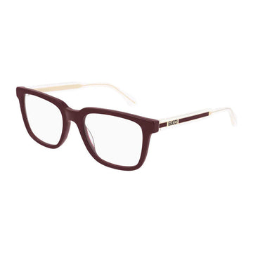 Gucci Eyeglasses Square Full Rim, Burgundy Frame and Clear Demo Lenses Lens GG0560ON007