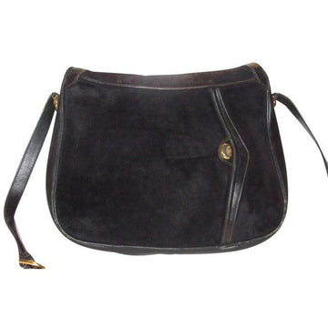 Gucci Vintage Shoulder Black Suede And Leather Hobo Bag