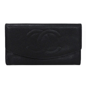 Chanel Long Flap Wallet Caviar Skin Long Wallet