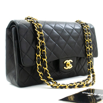 Top Quality Chanel Classic Double New 10" Chain Shoulder Bag Black Leather
