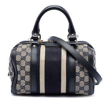 Vintage Web Boston Bag GG Canvas Small