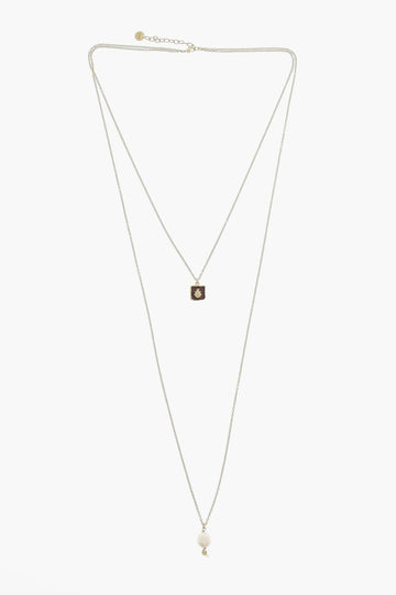 Dior Golden Effect Brass Jardin D'hiver Long Necklace With Pendan