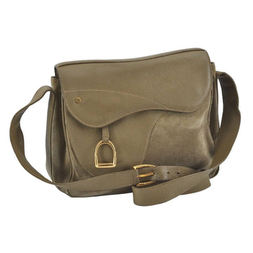 Gucci Stirrup olive green suede & leather saddle bag style cross body!