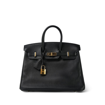 Birkin 25 Black/ Noir leather  A Stamp