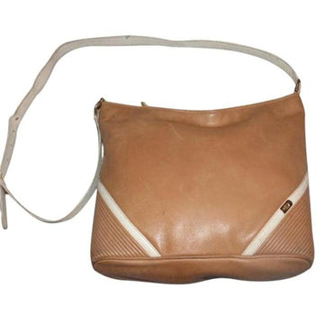 Gucci Vintage Camel Leather With Ivory Accents Satchel