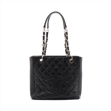 Top Quality Chanel PST Leather S Tote Top Bag Black Silver Gold  15th