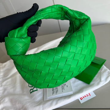 Bottega Veneta Jodie Mini Parakeet Green Lambskin Leather Clutch Bag Never Worn