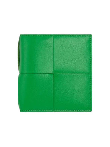 Luxury Bottega Veneta Slim Folder Half Wallet Green