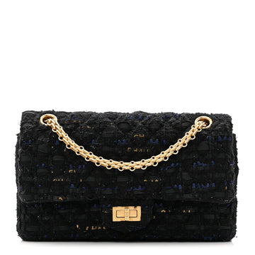 Tweed Quilted Mini 2.55 Reissue Flap Black Gold Navy