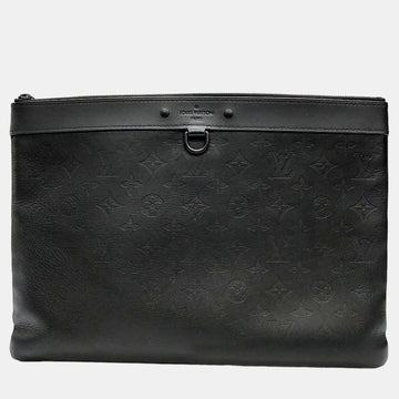 Black Monogram Shadow Leather Discovery Pochette Clutch Bag