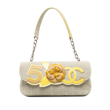 Top Quality Chanel Cocomark Chocolate Bar Camellia Chain houlder Bag Beige Yellow Leather/canvas Patent Leather Lady CHANEL