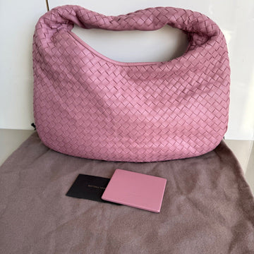 Bottega Veneta Veneta Hobo Small Mauve Pink Intrecciato Leather Bag 40cm