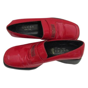Gucci Red  Leather Vintage Loafer Flats - EU35-1/2