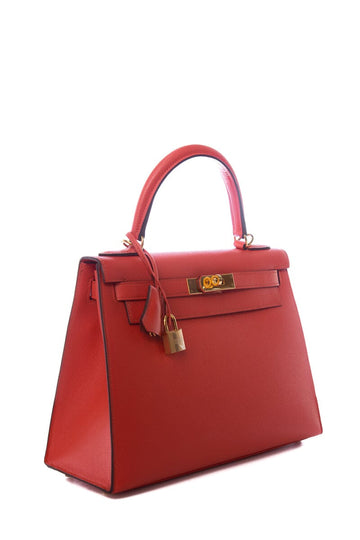 Hermès Kelly 28 Rouge Tomate Leather Sellier GHW  Handbag