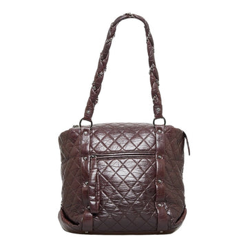 Top Quality Chanel Cocomark Luxury Line Chain houlder Bag  Bag Brown Silver Leather  CHANEL