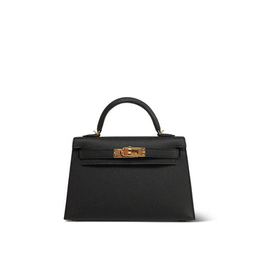 Mini Kelly Sellier Black leather  W Stamp