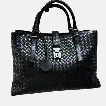 Bottega Veneta Roma Handbag Bag Intrecciato Nappa Leather Black Large 35cm