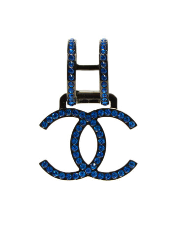 Chanel Blue Strass Crystal Single Clip On Earring