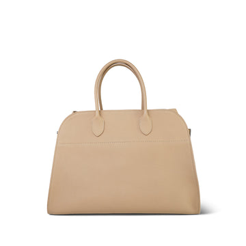 The Row Margaux 15 Dark Taupe leather Bag