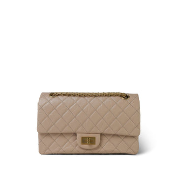18A Beige Crumpled leather Quilted Reissue 2.55 225 Aged Gold Hardware
