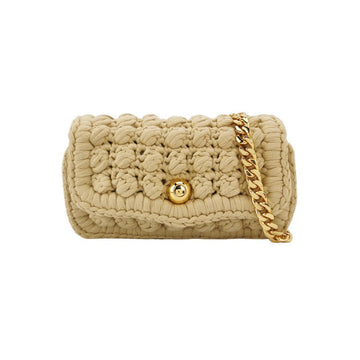 Bottega Veneta Classic Jersey Hand-crocheted Shoulder bag in Cane sugar with Gold Hardware